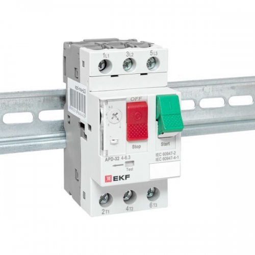 Выключатель автоматический для защиты двигателя АПД-32 4-6.3А EKF apd-me-6.3 apd-me-6.3