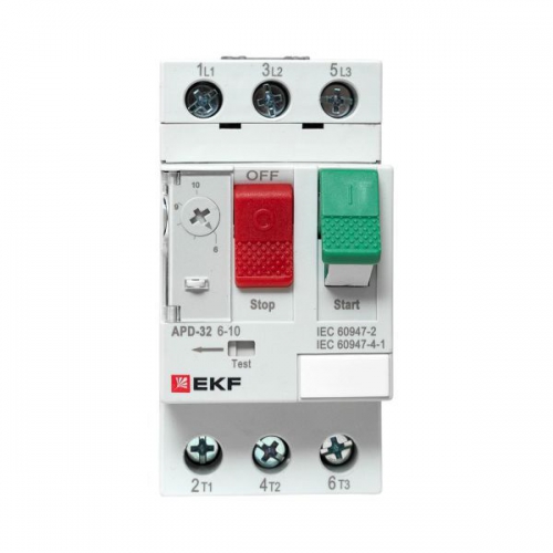 Выключатель автоматический для защиты двигателя АПД-32 6-10А EKF apd-me-10 apd-me-10