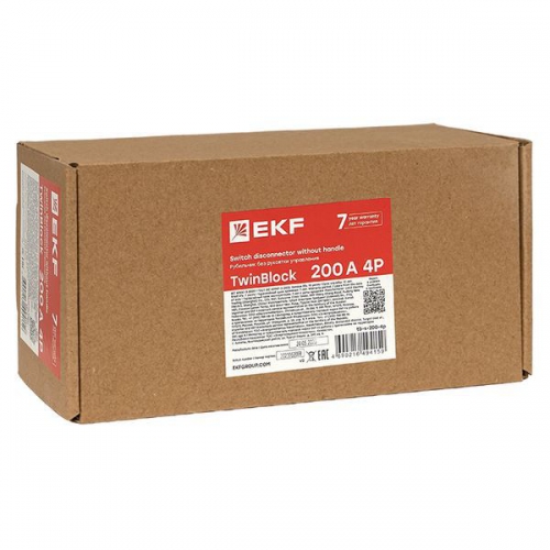 Рубильник 4п 200А без рукоятки управления TwinBlock EKF tb-s-200-4p tb-s-200-4p