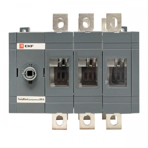 Рубильник 3п 200А реверсивный без рукоятки управления TwinBlock EKF tb-s-200-3p-rev tb-s-200-3p-rev