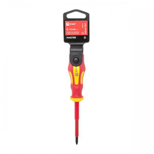 Отвертка PZ1х80мм Master 1000В Basic EKF pz-1-80-mas-in pz-1-80-mas-in