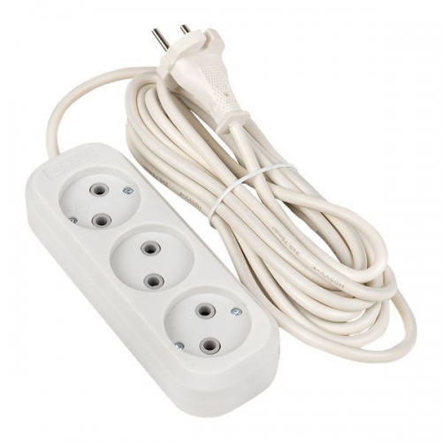 Удлинитель 3х5м без заземл. 10А IP20 Эксперт 2.2кВт ПВС 2х0.75 PROxima EKF UBA10-275-3-05 UBA10-275-3-05