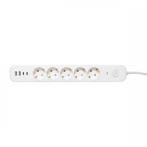 Удлинитель 5х3м IP20 2USB 2.4А+2type-C LUX 1.5кв.мм EKF UBA-LUX-503-TC UBA-LUX-503-TC