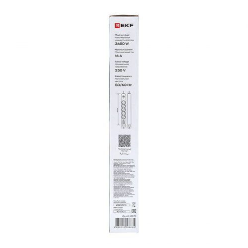 Удлинитель 5х5м IP20 2USB 2.4А+2type-C LUX 1.5кв.мм EKF UBA-LUX-505-TC UBA-LUX-505-TC