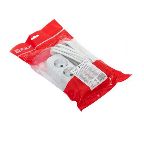 Удлинитель 3х5м с заземл. 16А IP20 Эксперт 3.0кВт ПВС 3х1 PROxima EKF UBA16-310-3-05 UBA16-310-3-05