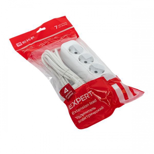 Удлинитель 4х3м с заземл. 16А IP20 Эксперт 3.0кВт ПВС 3х1 PROxima EKF UBA16-310-4-03 UBA16-310-4-03