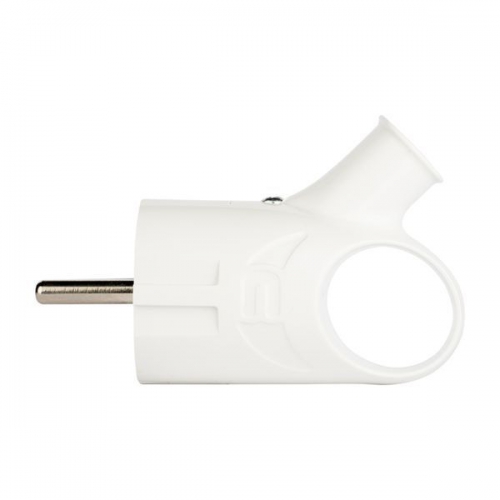 Вилка с кольцом 16А 250В с заземл. бел. EKF AVK16-10 AVK16-10