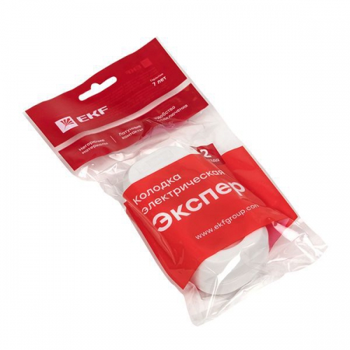 Колодка удлинителя 2-м без заземл. 10А Эксперт 2.2кВт EKF AKB10-2 AKB10-2