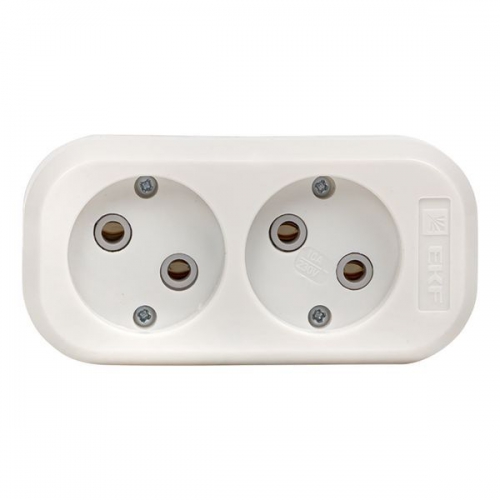 Колодка удлинителя 2-м без заземл. 10А Эксперт 2.2кВт EKF AKB10-2 AKB10-2