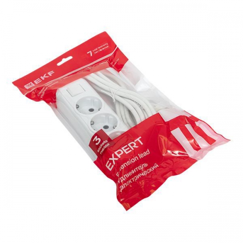 Удлинитель 3х2м с заземл. 16А IP20 Эксперт 3.0кВт с выкл. ПВС 3х1 PROxima EKF UBA16-310-3-02i UBA16-310-3-02i