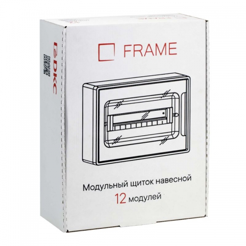 Щиток настенный 12мод. FRAME с тонированной дверцей с 2 шин PEN на 8+6 отверст. бел. DKC F12W1WD F12W1WD