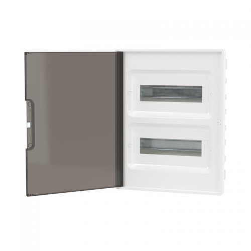 Щиток встраиваемый FRAME 24мод с тонированной дверцей с 4 шинами PEN (2шт на 8 отверст. и 2шт на 6 отверст.) бел. DKC F24B1WD F24B1WD