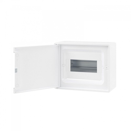 Щиток настенный FRAME 8мод. с бел. дверцей с 2 шинами PEN на 6 и 8 отверст. бел. DKC F08W1WW F08W1WW