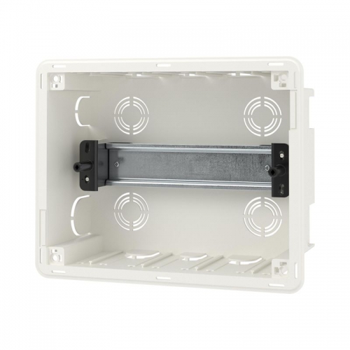 Щиток встраиваемый FRAME 8мод. с бел. дверцей с 2 шинами PEN на 6 и 8 отверст. бел. DKC F08B1WW F08B1WW