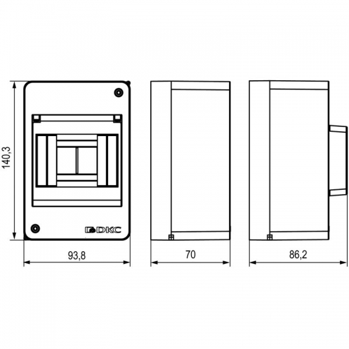 Щиток настенный 4мод. без дверцы бел. DKC F04W0W0 F04W0W0