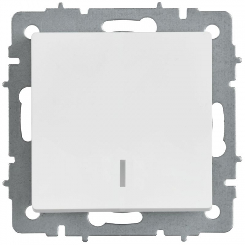 Выключатель 1-кл. СП BRITE ВС10-1-1-БрАБ 10А с индикацией механизм арктич. бел. IEK BR-V10-1-10-K91 BR-V10-1-10-K91