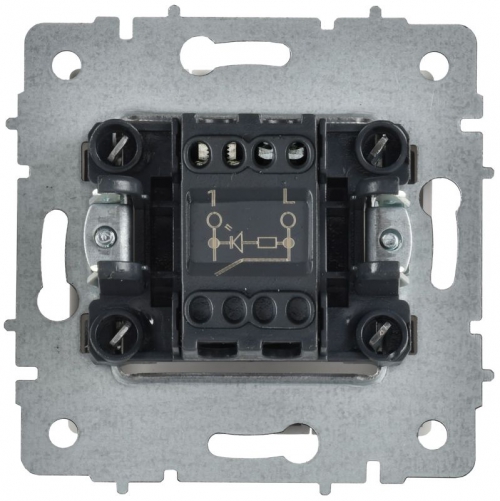 Выключатель 1-кл. СП BRITE ВС10-1-1-БрАБ 10А с индикацией механизм арктич. бел. IEK BR-V10-1-10-K91 BR-V10-1-10-K91