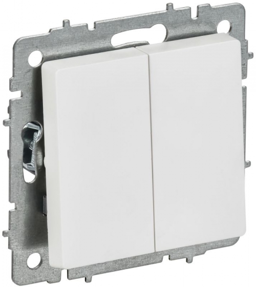 Выключатель 2-кл. СП BRITE ВС10-2-0-БрАБ 10А механизм арктич. бел. IEK BR-V20-0-10-K91 BR-V20-0-10-K91