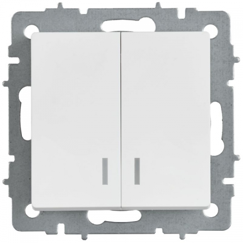 Выключатель 2-кл. СП BRITE ВС10-2-1-БрАБ 10А с индикацией механизм арктич. бел. IEK BR-V20-1-10-K91 BR-V20-1-10-K91