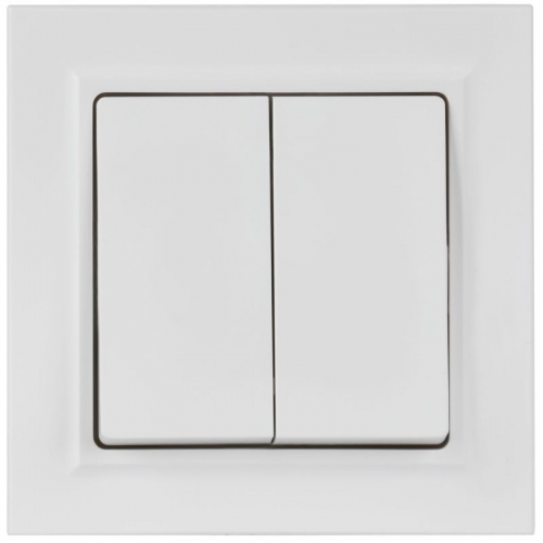 Выключатель 2-кл. СП BRITE ВСР10-2-0-БрАБ 10А в сборе арктич. бел. IEK BR-V20-0-10-K91-F BR-V20-0-10-K91-F