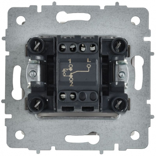 Выключатель проходной 1-кл. СП BRITE ВС10-1-7-БрАБ 10А с индикацией механизм арктич. бел. IEK BR-V12-1-10-K91 BR-V12-1-10-K91