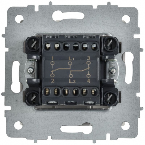 Выключатель проходной 2-кл. СП BRITE ВС10-2-6-БрАБ 10А механизм арктич. бел. IEK BR-V22-0-10-K91 BR-V22-0-10-K91