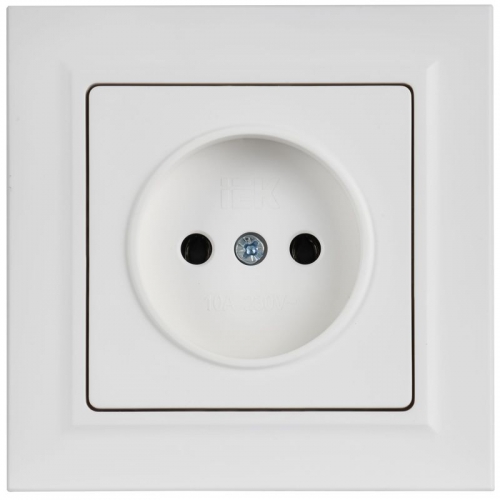 Розетка BRITE РСР10-1-0-БрАБ 10А в сборе без заземл. без защ. шторок арктич. бел. IEK BR-R10-10-K91-F BR-R10-10-K91-F