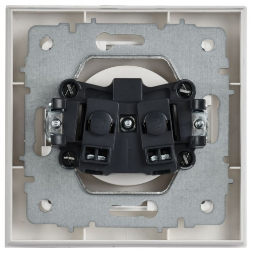 Розетка BRITE РСР10-1-0-БрАБ 10А в сборе без заземл. без защ. шторок арктич. бел. IEK BR-R10-10-K91-F BR-R10-10-K91-F