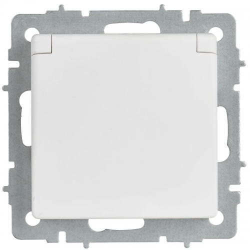Розетка BRITE РСбш10-3-БрАБ 16А IP20 с заземл. защ. шторки с крышкой механизм арктич. бел. IEK BR-R16-16-K91 BR-R16-16-K91