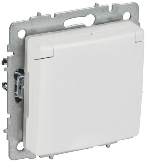 Розетка BRITE РСбш10-3-44-БрАБ 16А IP44 с заземл. защ. шторки с крышкой механизм арктич. бел. IEK BR-R16-16-44-K91 BR-R16-16-44-K91