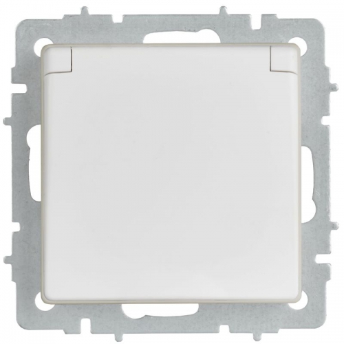 Розетка BRITE РСбш10-3-44-БрАБ 16А IP44 с заземл. защ. шторки с крышкой механизм арктич. бел. IEK BR-R16-16-44-K91 BR-R16-16-44-K91
