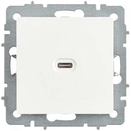 Розетка СП BRITE РЮ12-1-БрАБ USB C 65Вт высокоскор. заряд. арктич. бел. IEK BR-U13-065-K91 BR-U13-065-K91