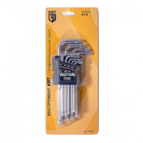 Набор ключей TORX КТ-9 (Т10-Т50) КВТ 79202 79202
