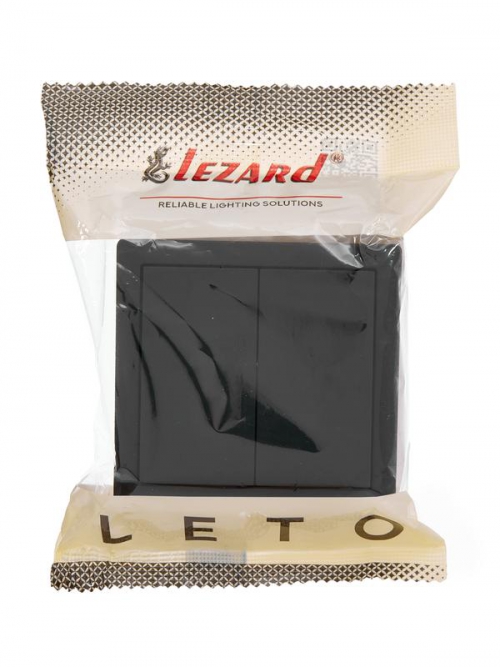 Выключатель 2-кл. ОП LETO черн. бархат LEZARD 752-4200-101 752-4200-101