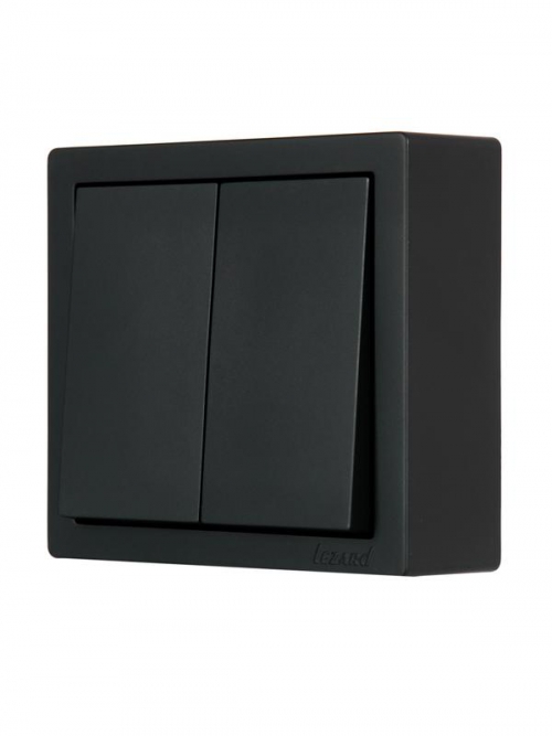 Выключатель 2-кл. ОП LETO черн. бархат LEZARD 752-4200-101 752-4200-101