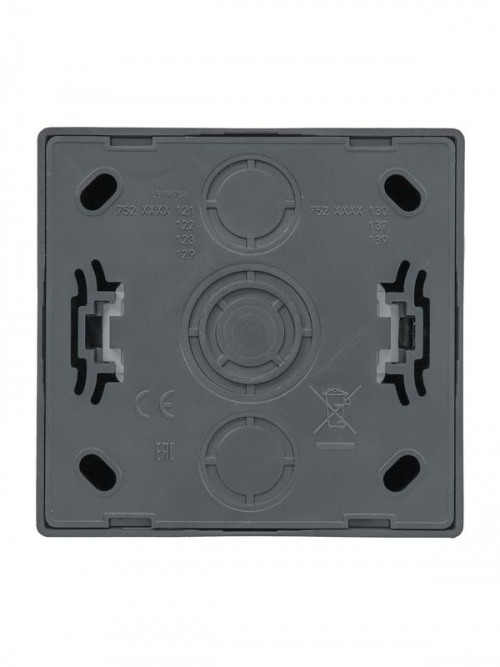 Розетка 1-м ОП LETO с заземл. с крышкой LETO ПБТ графит LEZARD 752-3400-123B 752-3400-123B