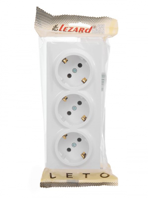 Розетка 3-м ОП LETO с заземл. закрытый корпус ПБТ бел. LEZARD 752-0200-127BUP 752-0200-127BUP