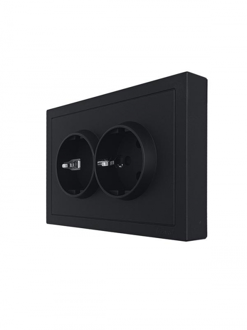 Розетка 2-мест. б/з СП ZIMA IP20 16А ПБТ безвинт. зажим черн. бархат LEZARD 704-4200-128BQC 704-4200-128BQC