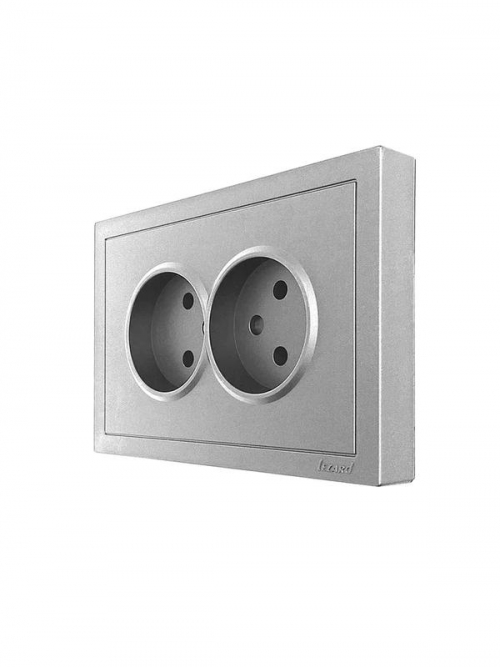 Розетка 2-мест. с/з СП ZIMA IP20 16А ПБТ безвинт. зажим сер. матов. LEZARD 704-7400-127BQC 704-7400-127BQC