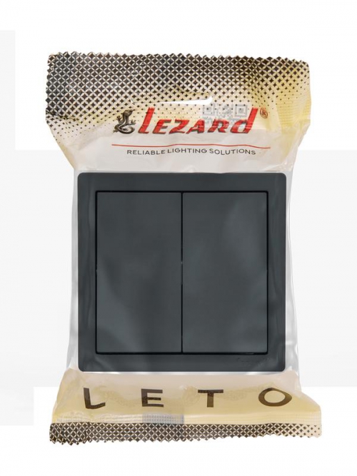 Выключатель 2-кл. ОП LETO графит LEZARD 752-3400-101 752-3400-101