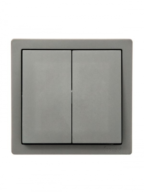 Выключатель 2-кл. ОП LETO платина LEZARD 752-3500-101 752-3500-101