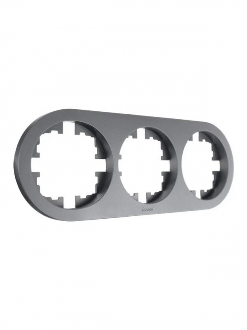 Рамка 3-м OSEN горизонт. круглая сер. матов. LEZARD 744-7400-148 744-7400-148