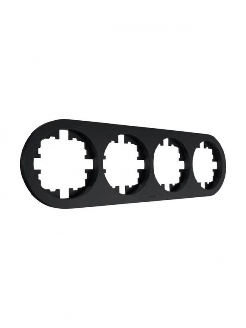 Рамка 4-м OSEN горизонт. круглая механизм черн. бархат LEZARD 744-4200-149 744-4200-149