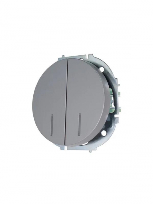 Выключатель 2-кл. СП OSEN 10А IP20 с подсветкой механизм сер. матов. LEZARD 743-7488-112 743-7488-112