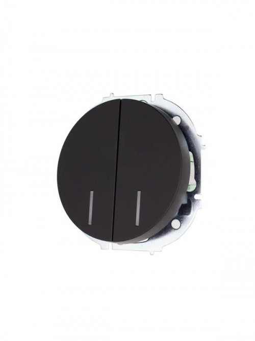 Выключатель 2-кл. СП OSEN 10А IP20 с подсветкой механизм черн. бархат LEZARD 743-4288-112 743-4288-112