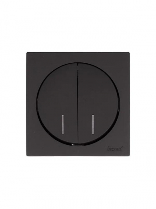 Выключатель 2-кл. СП OSEN 10А IP20 с подсветкой механизм черн. бархат LEZARD 743-4288-112 743-4288-112