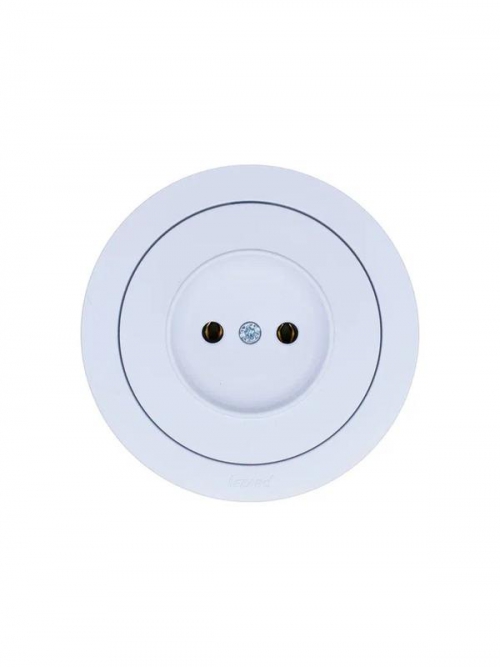 Розетка 1-м СП OSEN без заземл. ПБТ бел. LEZARD 743-0288-121B 743-0288-121B