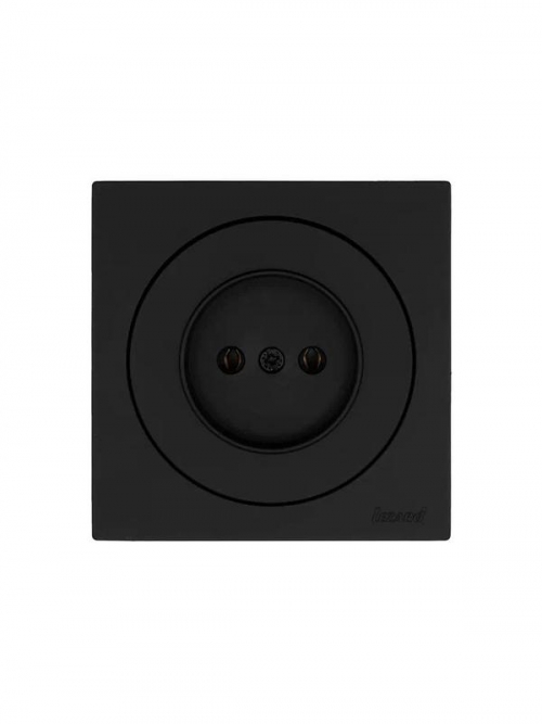 Розетка 1-м СП OSEN без заземл. ПБТ механизм черн. бархат LEZARD 743-4288-121B 743-4288-121B