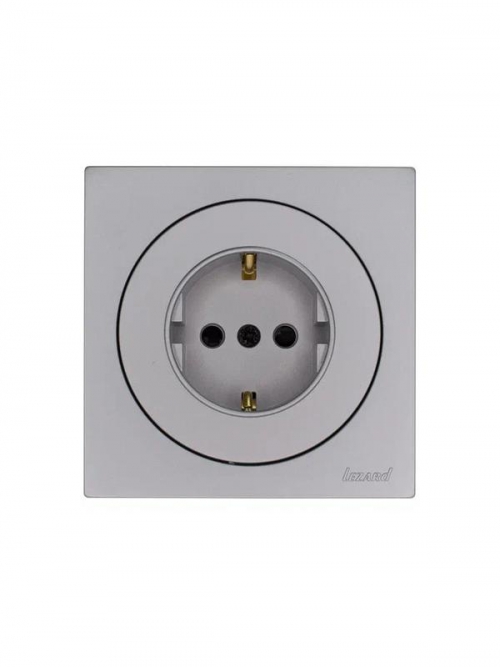 Розетка 1-м OSEN IP20 16А с защ. шторками ПБТ механизм сер. матов. LEZARD 743-7488-124B 743-7488-124B