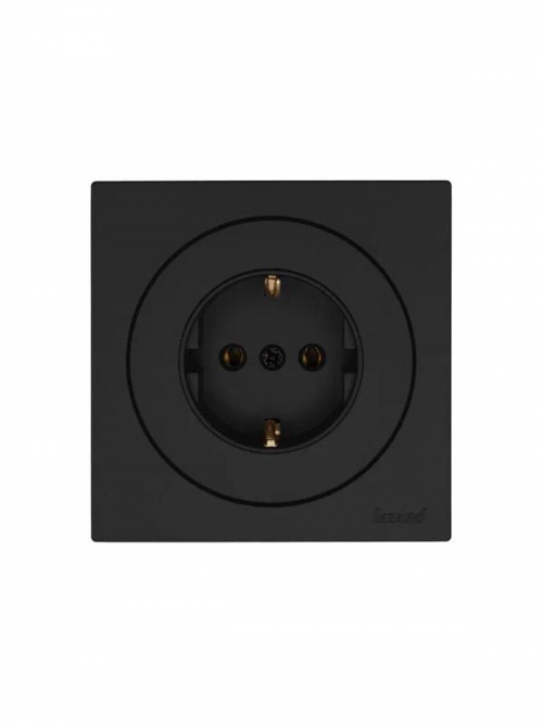Розетка 1-м OSEN IP20 16А с заземл. ПБТ механизм черн. бархат LEZARD 743-4288-122B 743-4288-122B